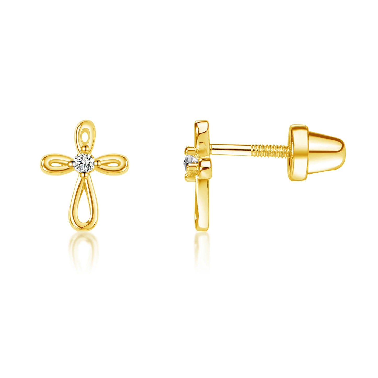 Cherished Moments Gold Plated Infinity Cross Earrings