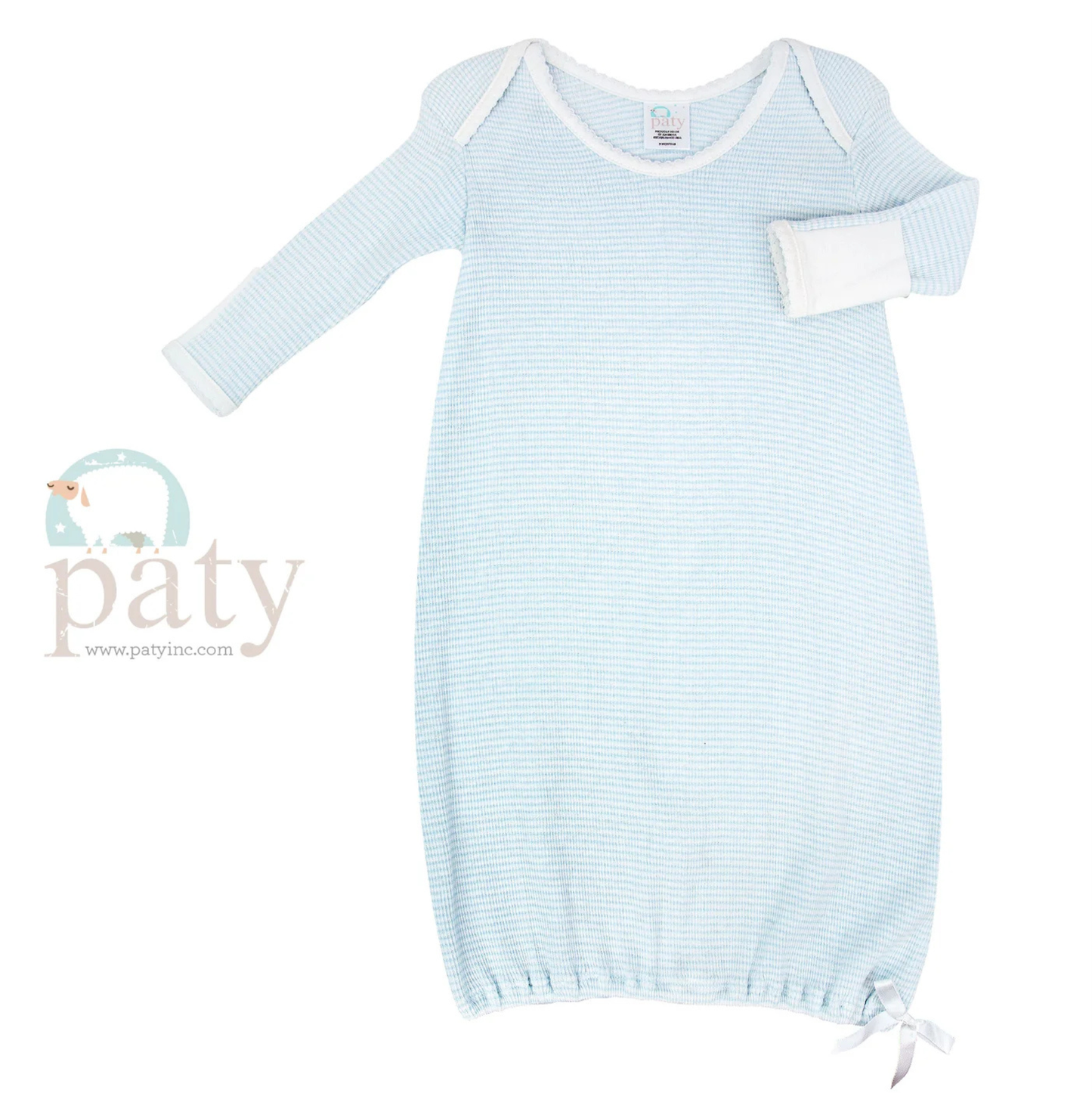 Paty Long Sleeve Lap Should Gown - Blue - No Bow