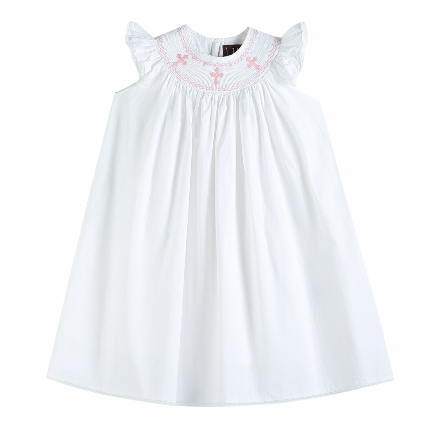 Lil Cactus White & Pink Cross Bishop Dress