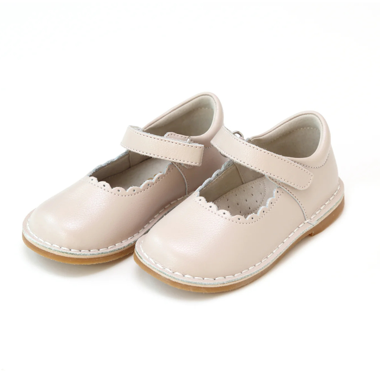 Lamour Caitlin Scalloped Mary Jane Pebble Almond