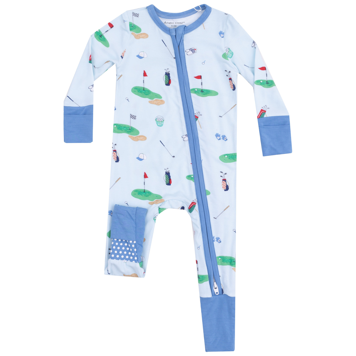 Angel Dear Blue Golf Things Zipper Romper