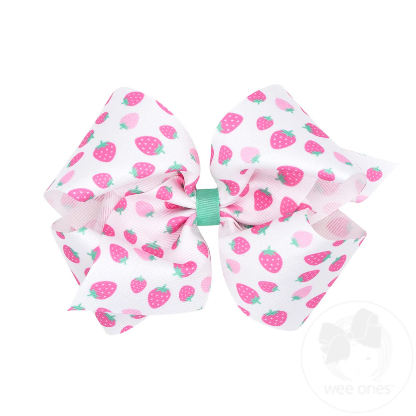 Wee Ones Strawberry Print Bow - King