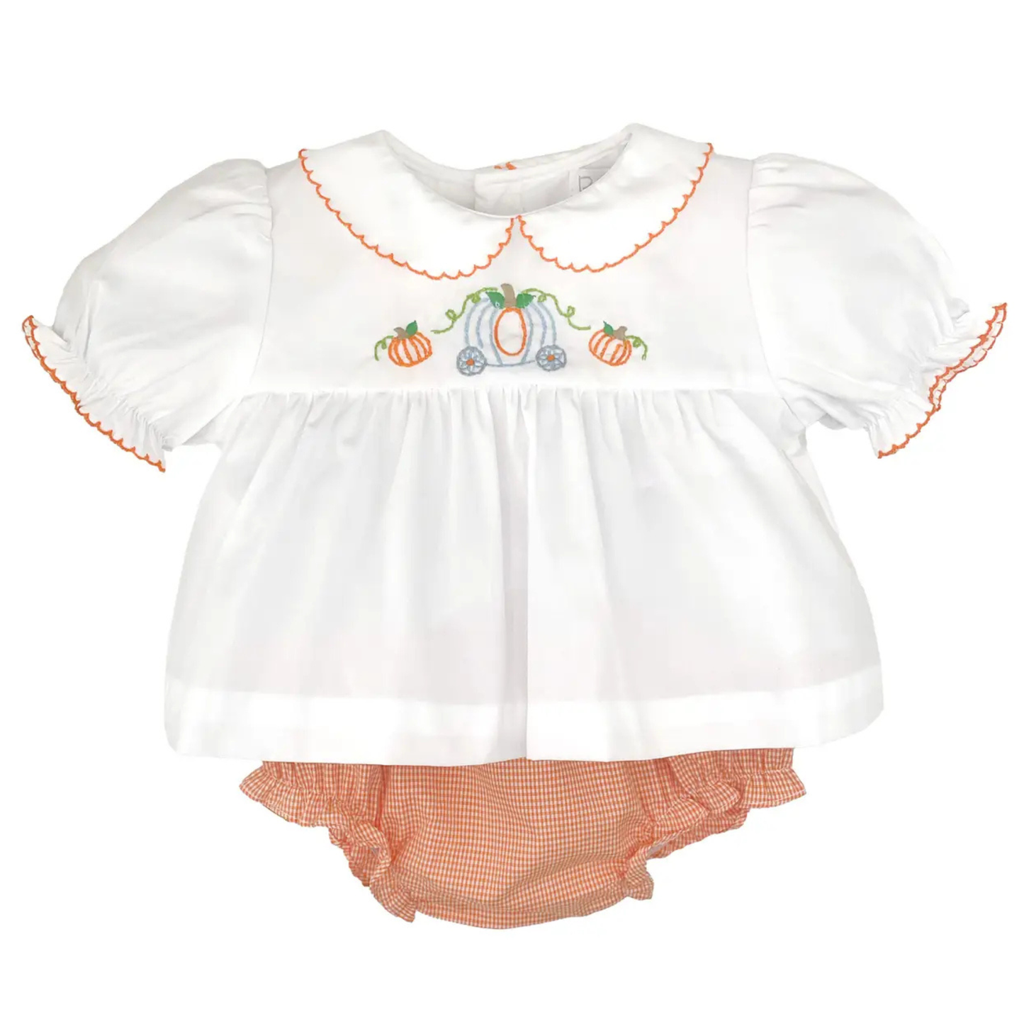 Petit Ami Princess Pumpkin Embr. Diaper Set