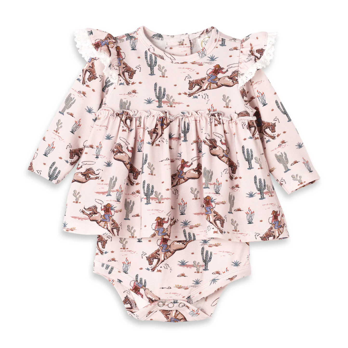 Prairie Princess Lace Edge Skirted Bodysuit