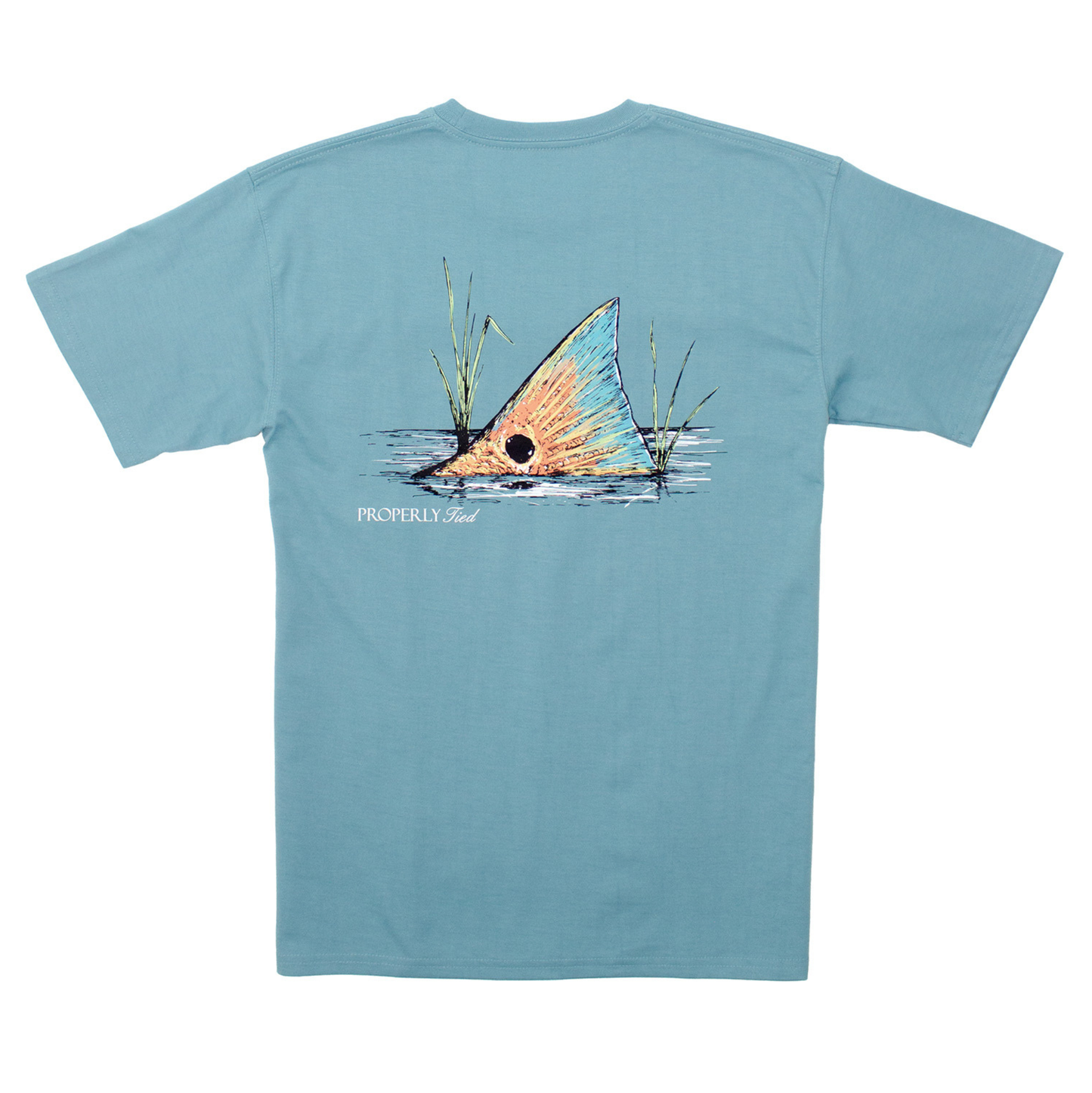 Properly Tied Coastal Sky Redfish Tail Shirt