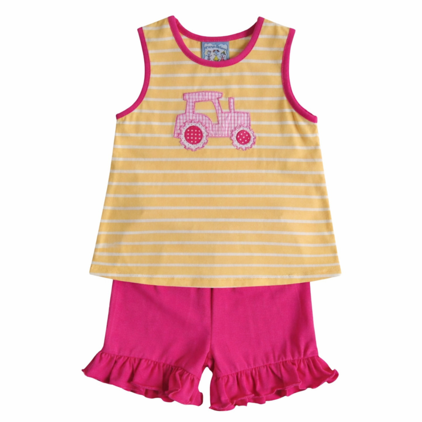 Three Sisters Tractor Ruffle Short Set