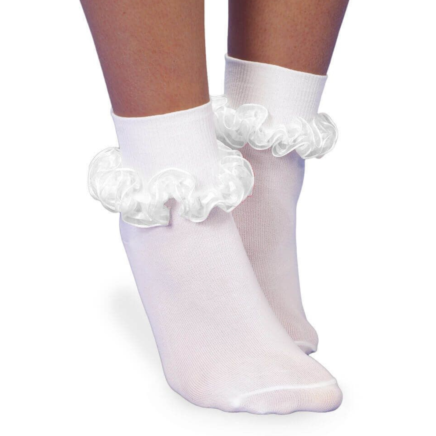 Jefferies Sheer Ribbon Tutu Lace Turn Cuff Sock