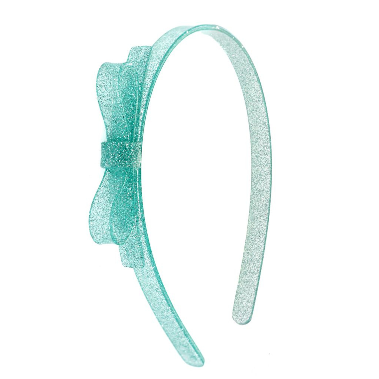 Lilies & Roses Mint Glitter Bow Headband