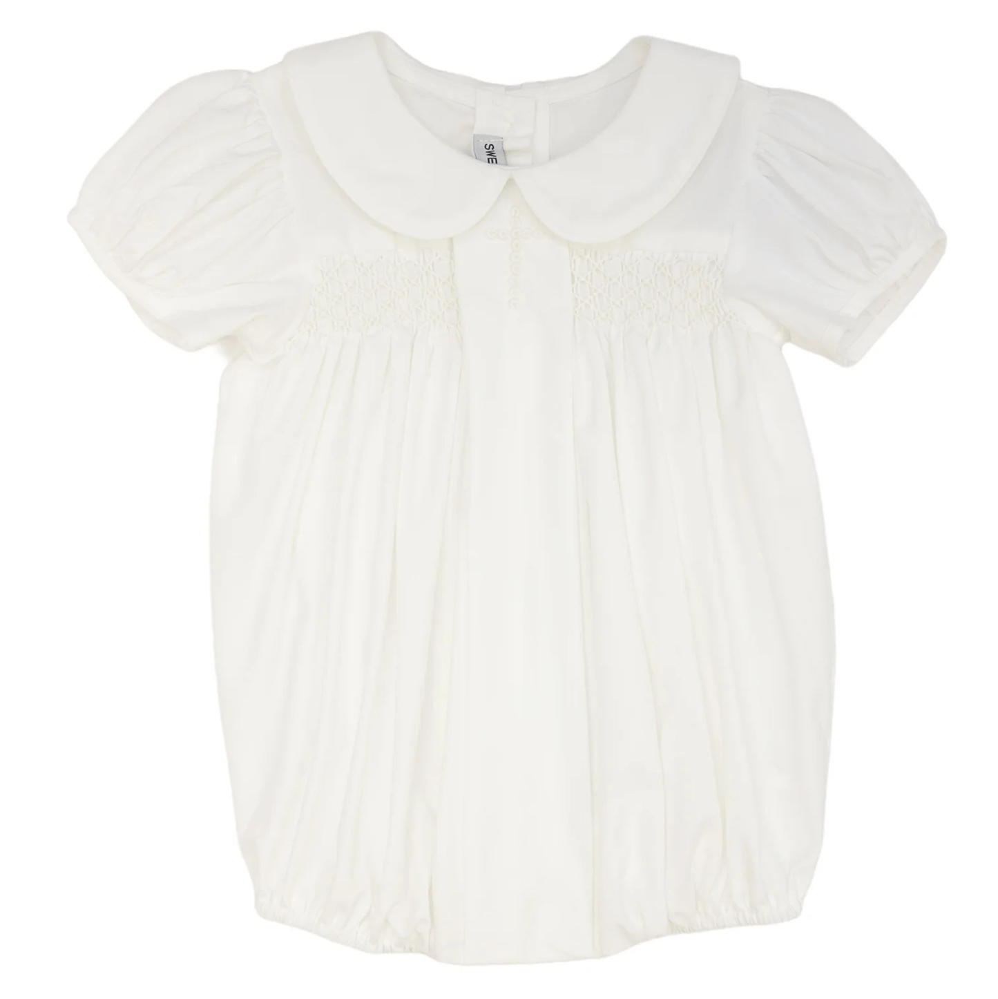 Maria White Cross Smocked Bubble