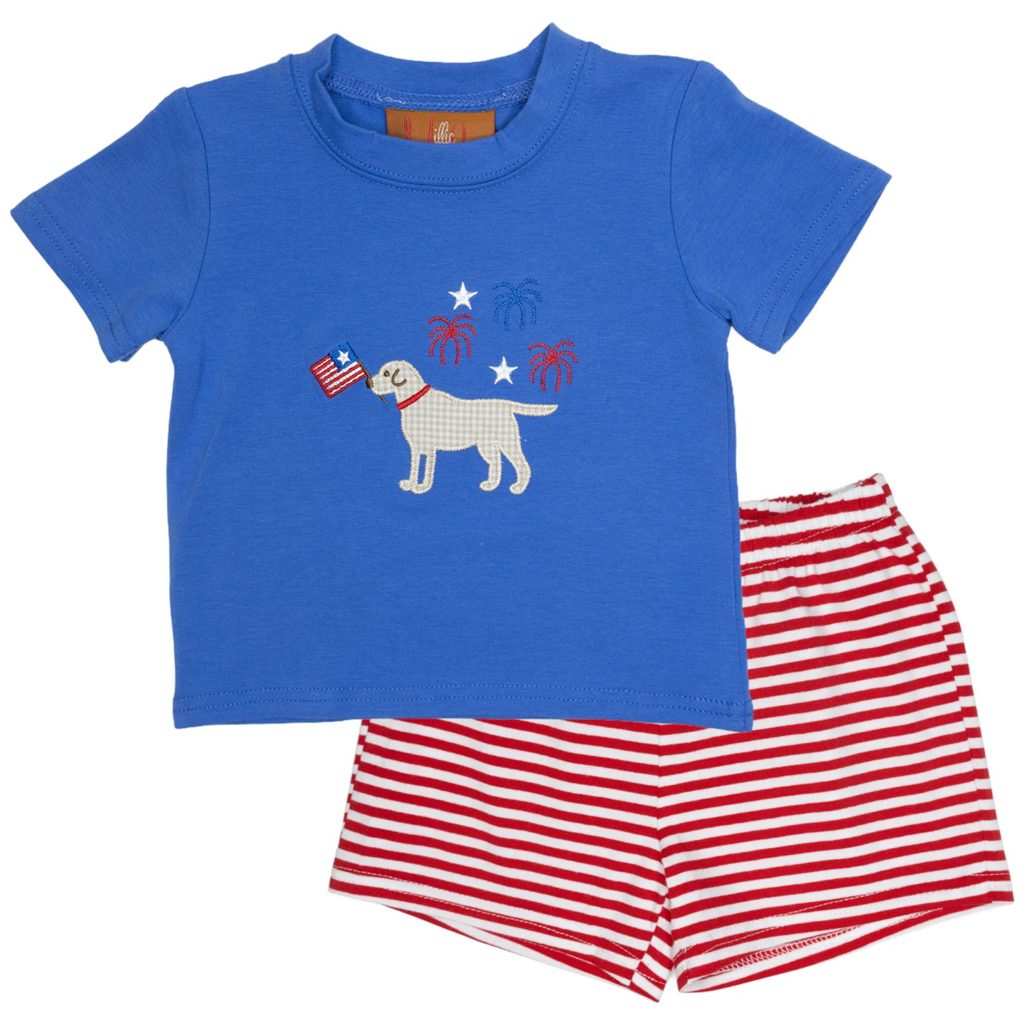 Millie Jay Patriotic Pup Short Set