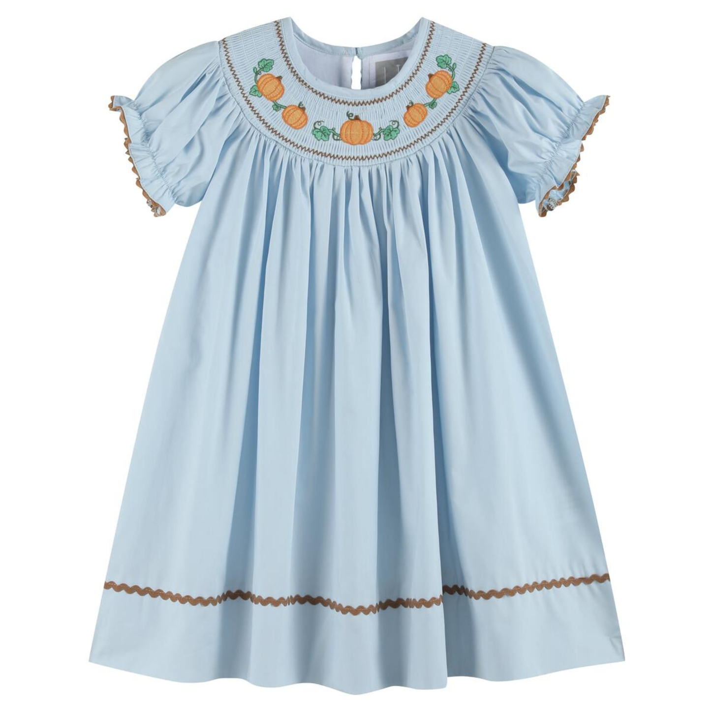 Lil Cactus Blue Smocked Pumpkin Dress