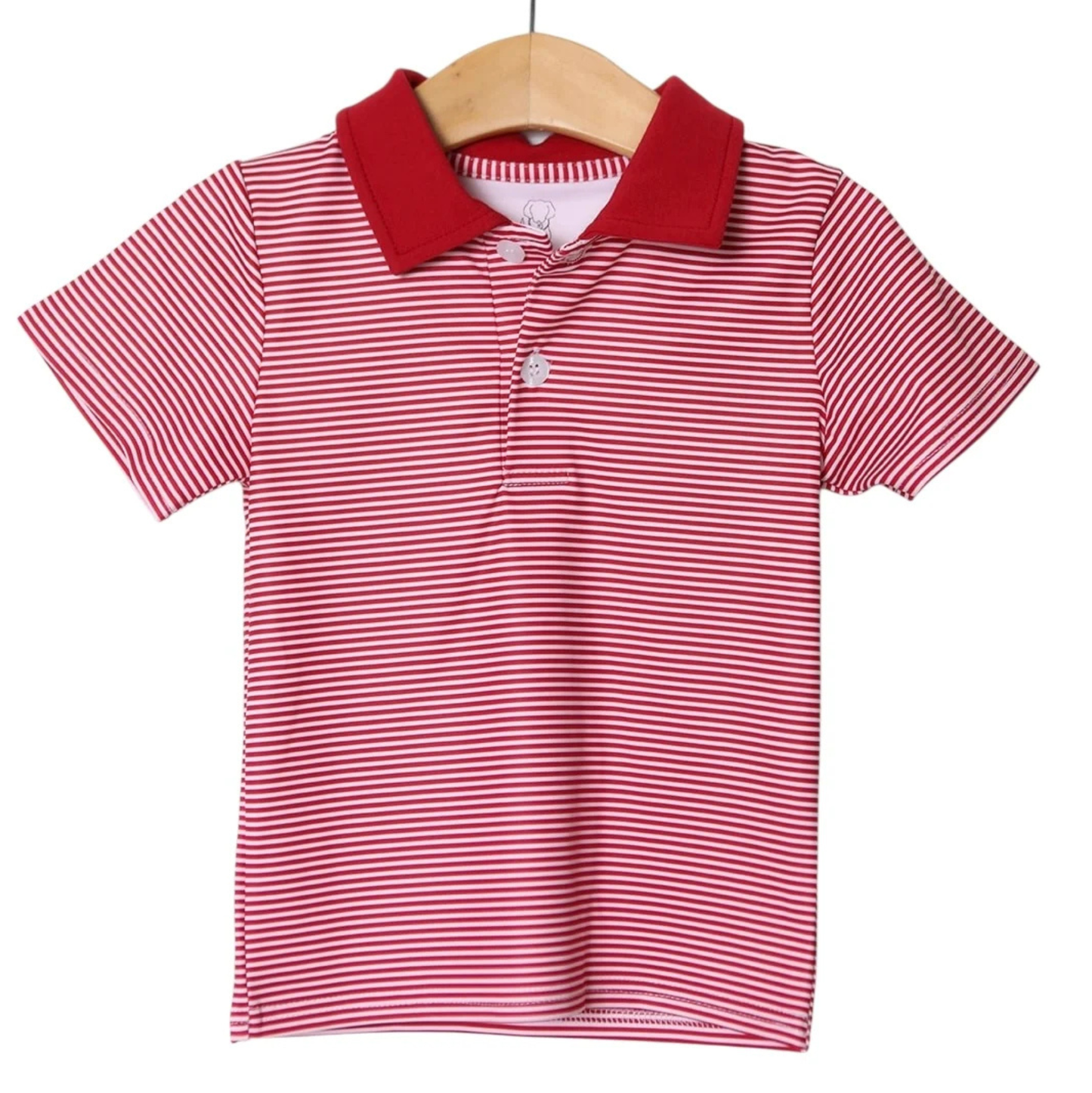 Millie Jay Dawson SS Polo - Crimson Stripe
