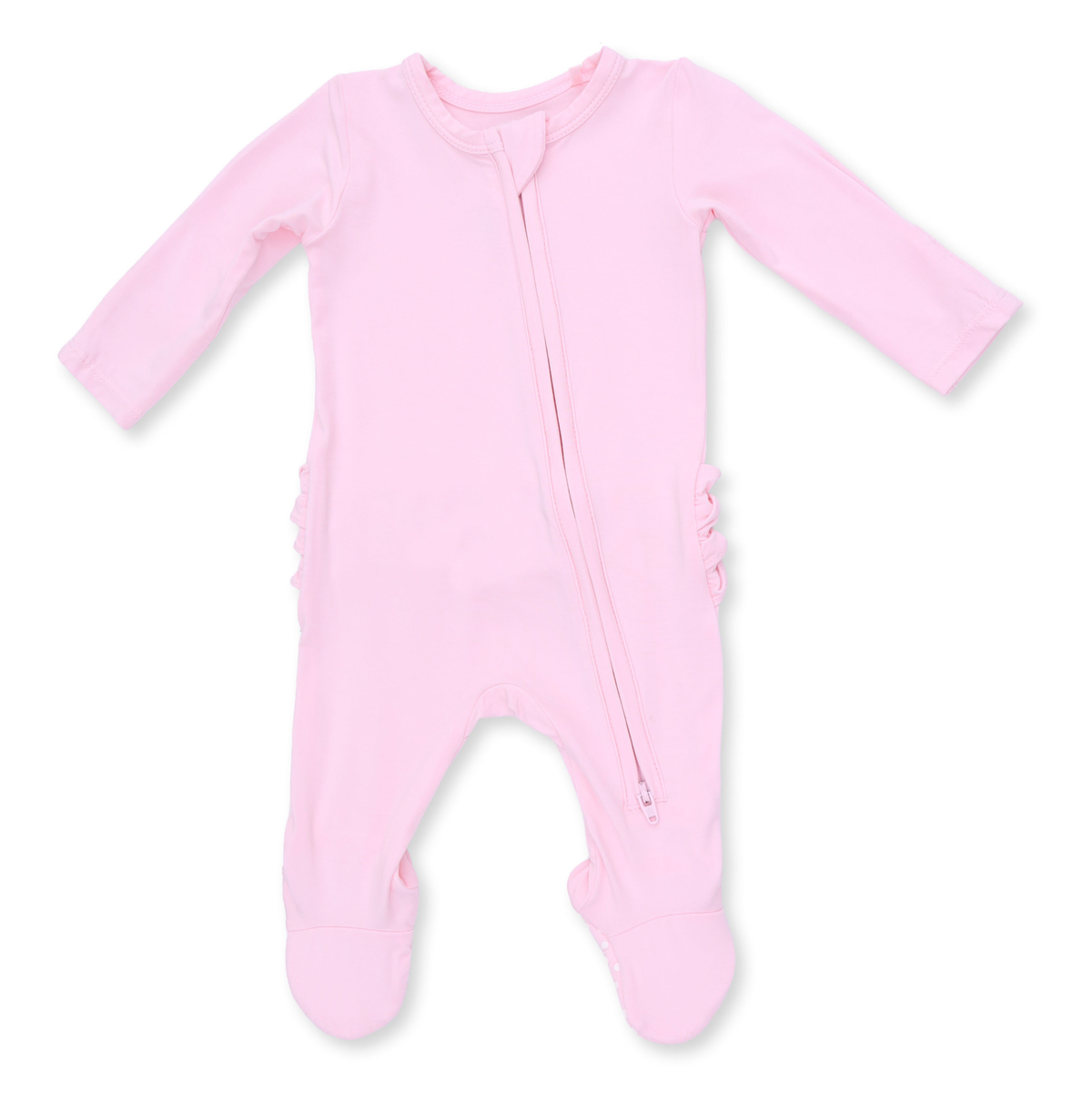 Angel Dear Solid Pink a Boo - 2 Way Ruffle Back Zipper Footie