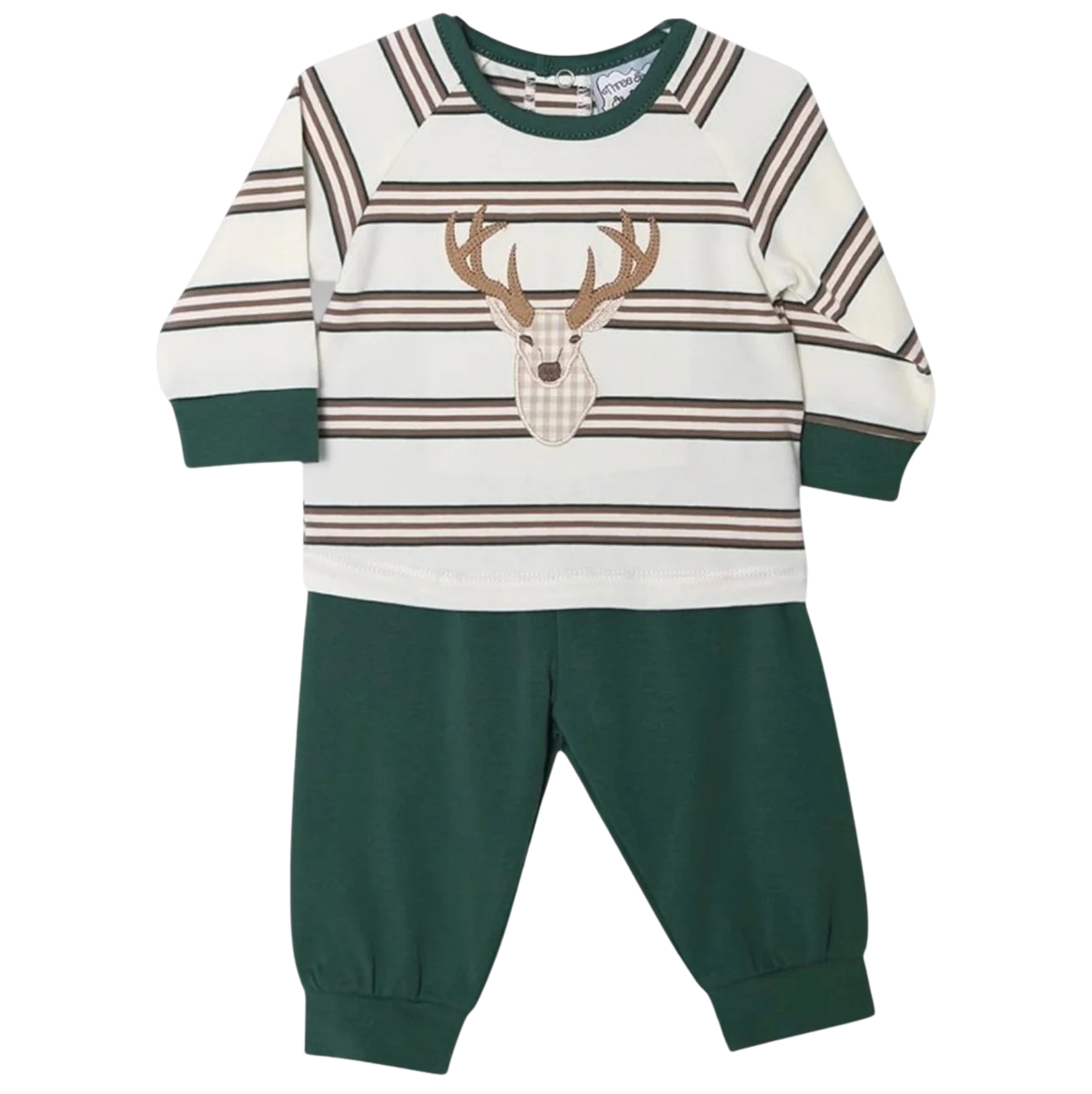 Three Sisters Green Deer Appl. Jogger Set
