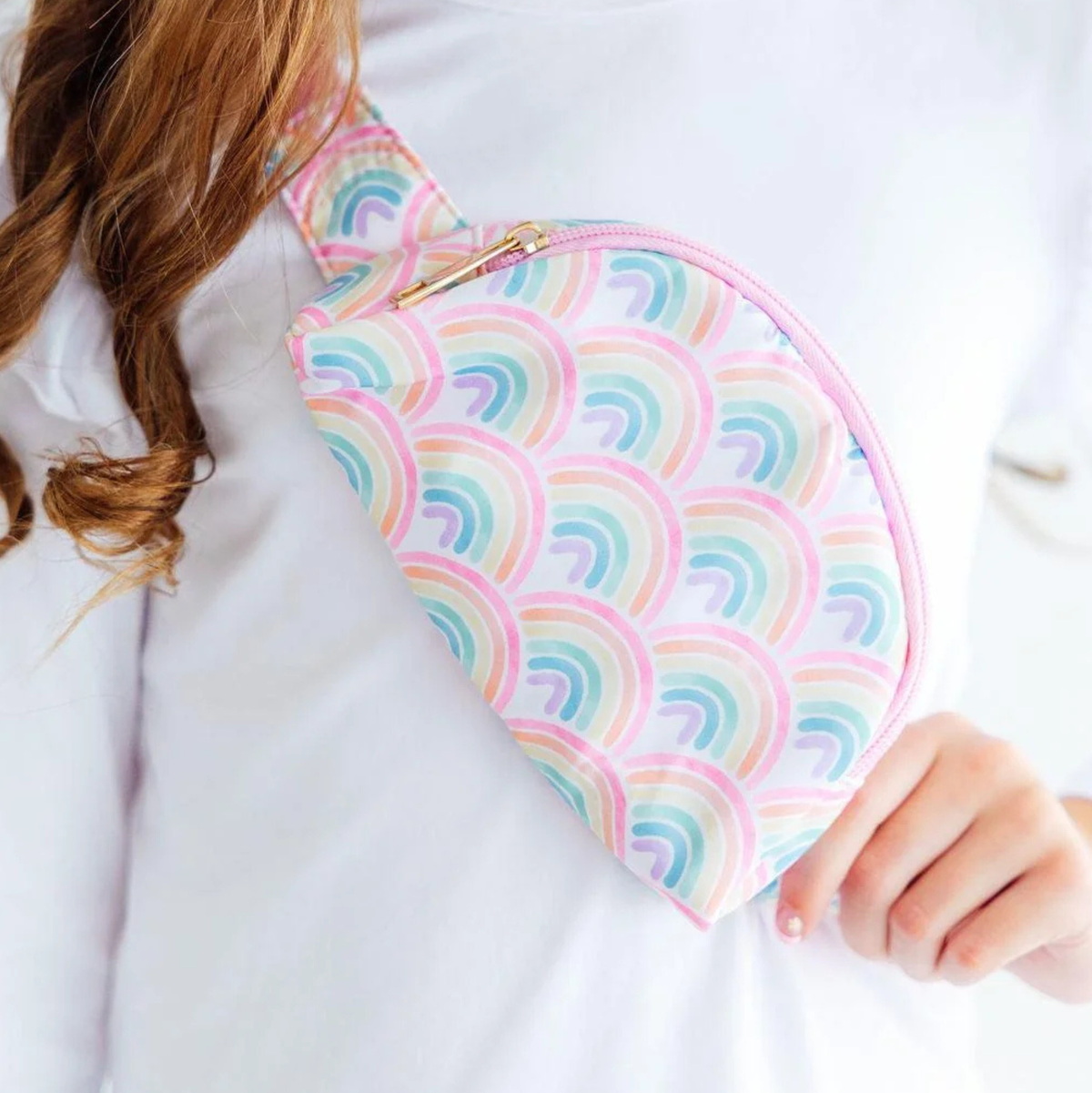 Mila & Rose Watercolor Rainbows Belt Bag