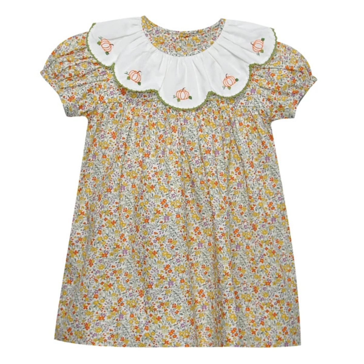 Yellow Flower Presley Dress - Pumpkins