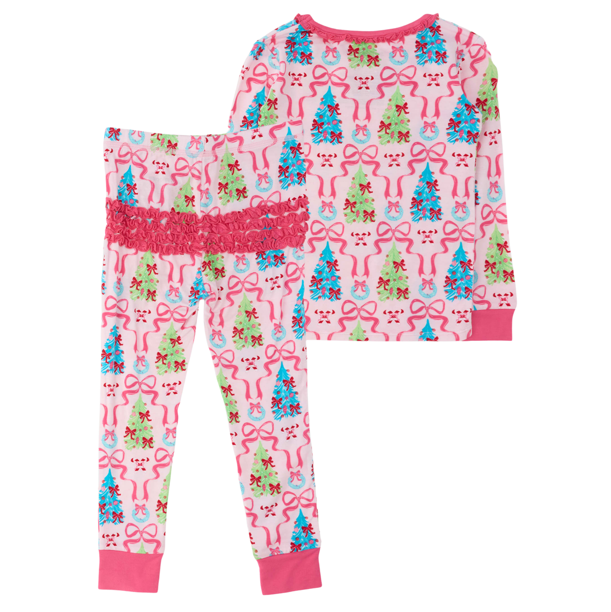 Softsnooze Merry & Bright Bows Ruffle LS PJ Set