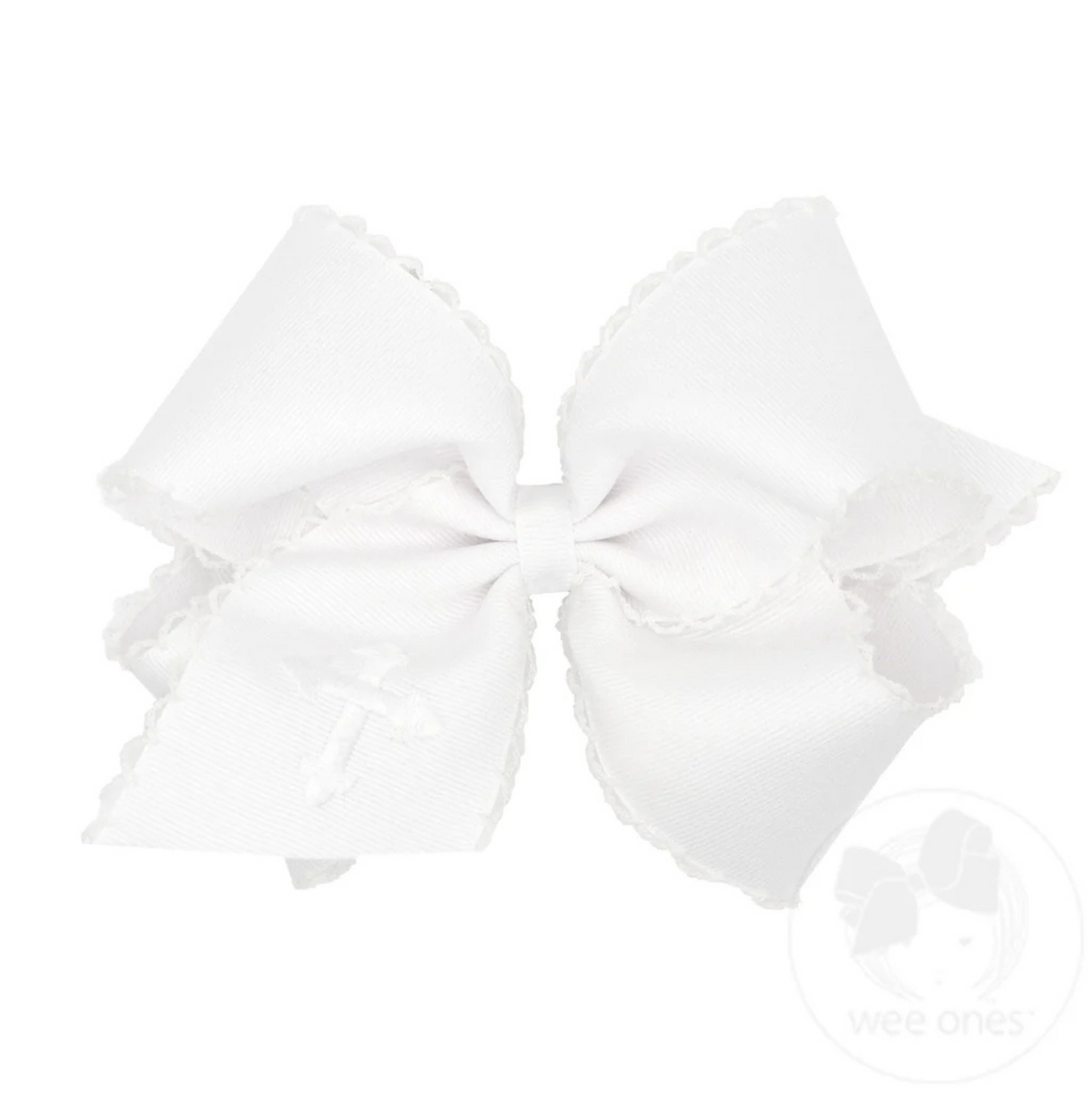 Wee Ones Cross Emb. Moonstitch Bow