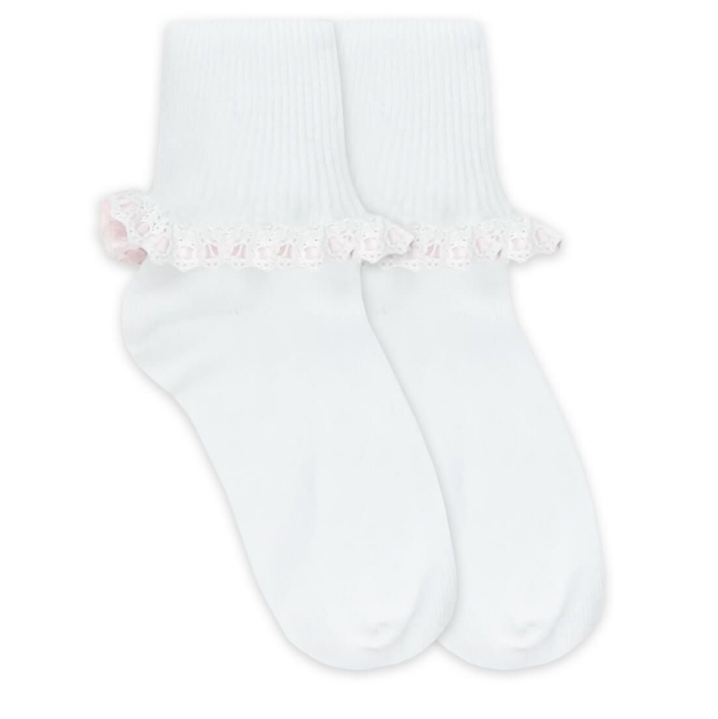 Jefferies Cluny and Satin Lace Sock