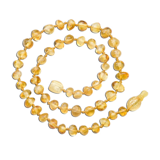 Amber Teething Necklace Lemon Polished Baroque