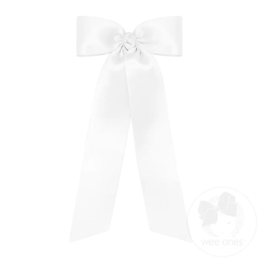 Wee Ones French Satin Streamer Bow - Med