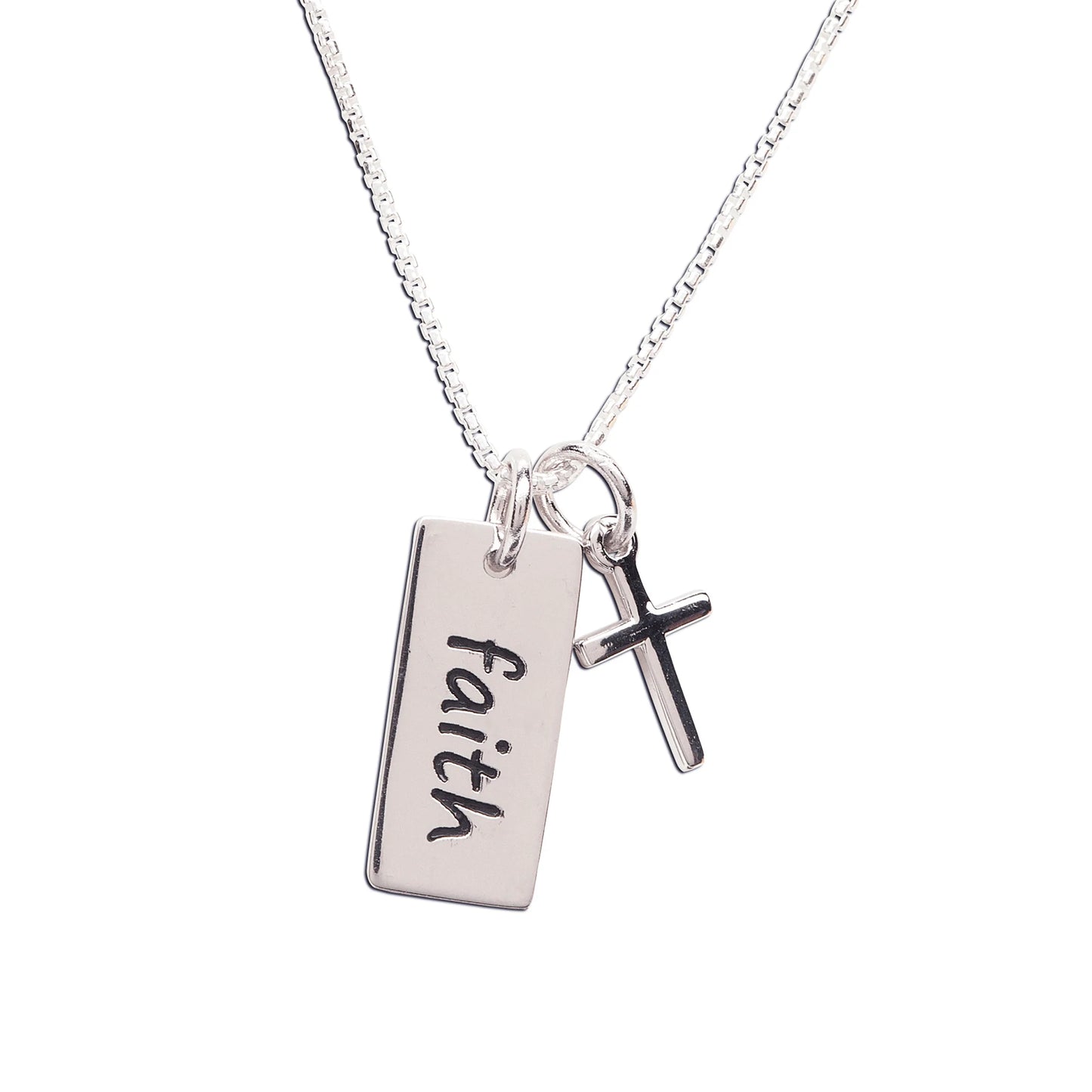 Cherished Moments Sterling Silver Faith Charm Necklace