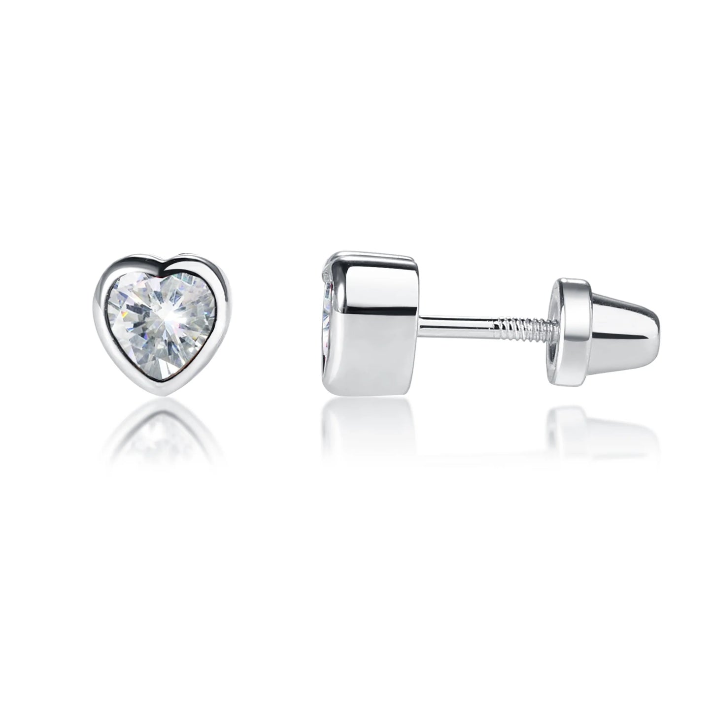 Cherished Moments CZ Heart Clear Earring