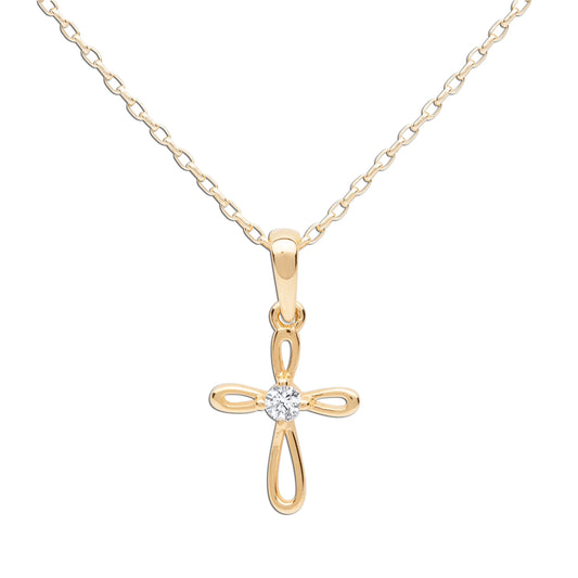 Cherished Moments Gold Plated Infinity Cross Necklace