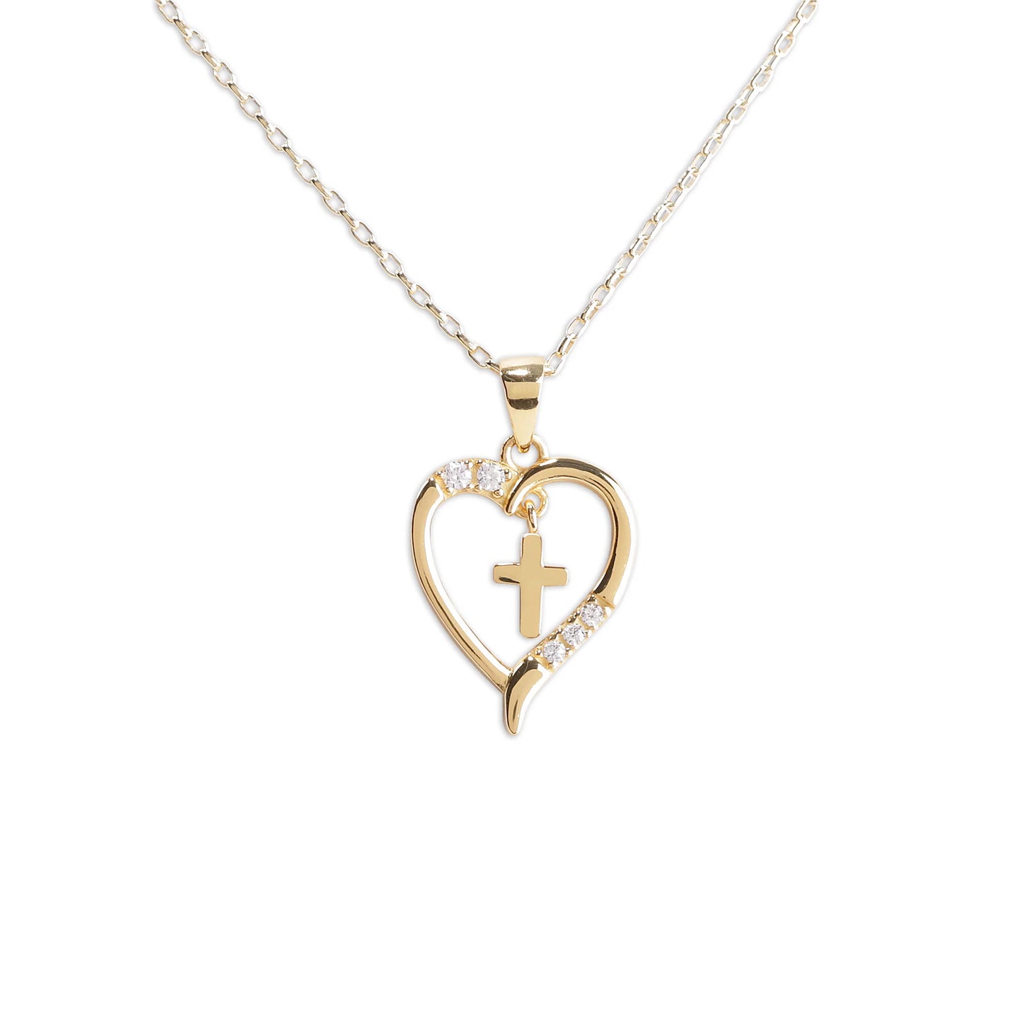 Cherished Moments Gold Dancing Heart Necklace