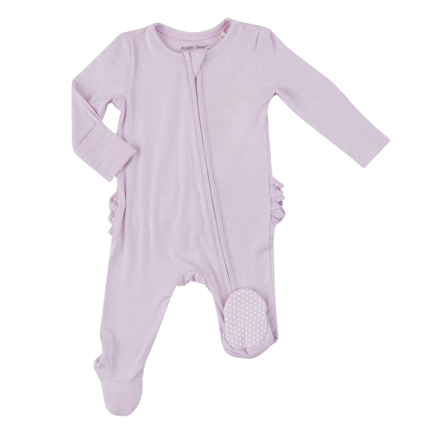 Angel Dear Orchid Hush Ruffle Zipper Footie