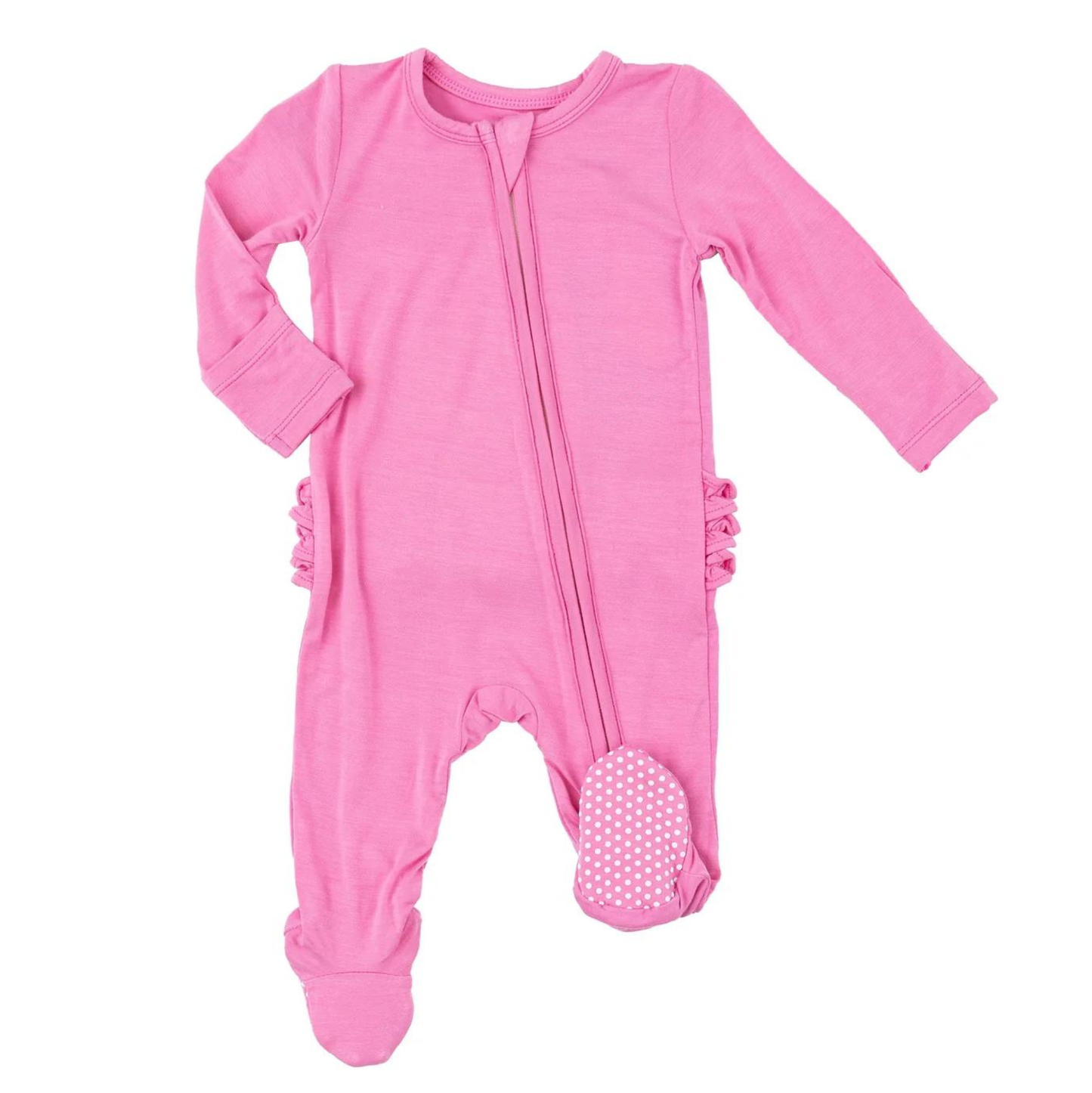 Angel Dear Aurora Pink Ruffle Zipper Footie