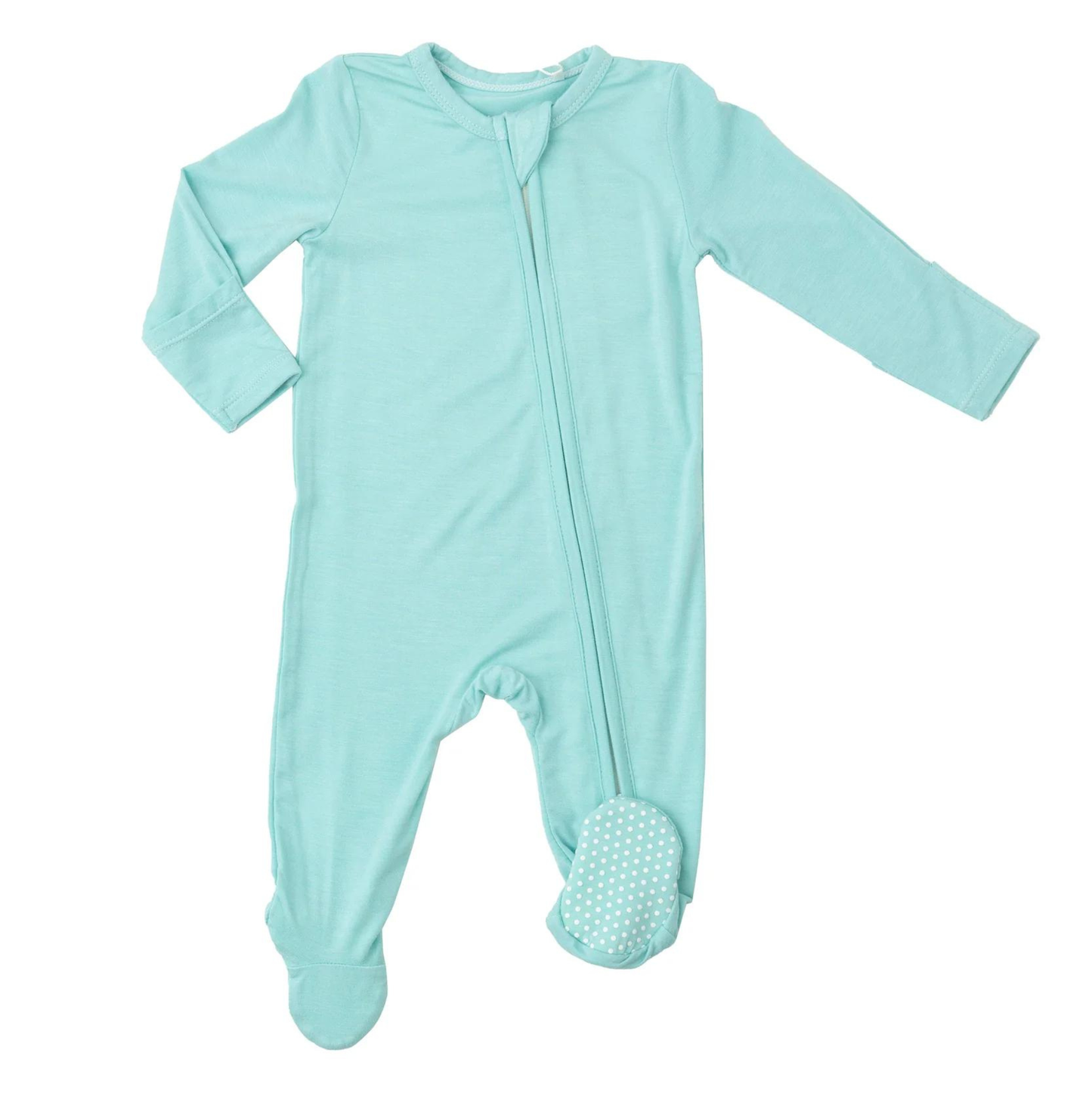 Angel Dear Aqua Zipper Footie