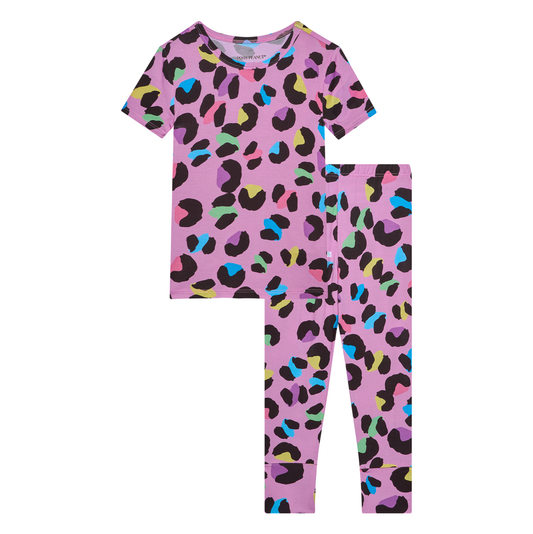 Posh Peanut Electric Leopard Basic Pajama Set