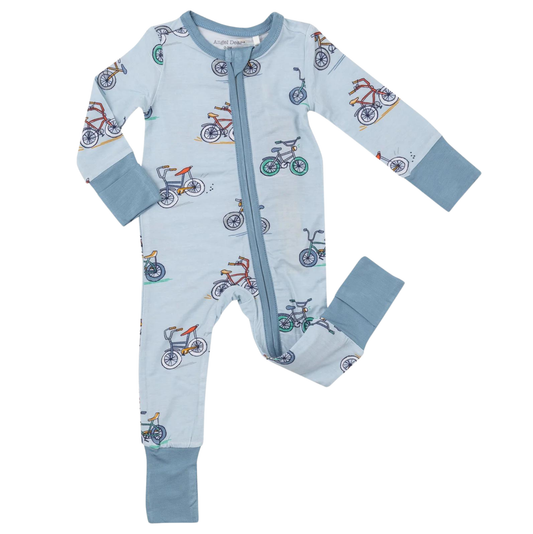 Angel Dear Blue Bikes 2 Way Zipper Romper