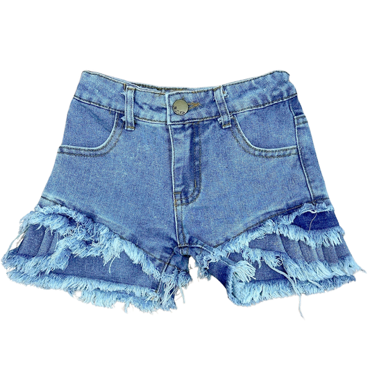 M.L. Kids Tiered Denim Shorts