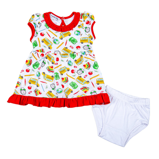 Smarty Pants Red Printed Dress Set