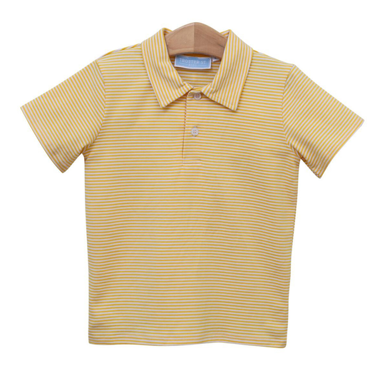 Trotter St. Gold Stripe Henry Game Day Polo