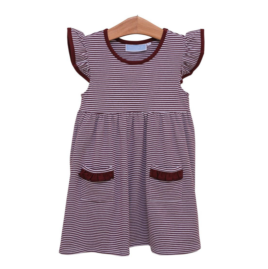 Trotter St. Maroon Stripe Lucy Dress