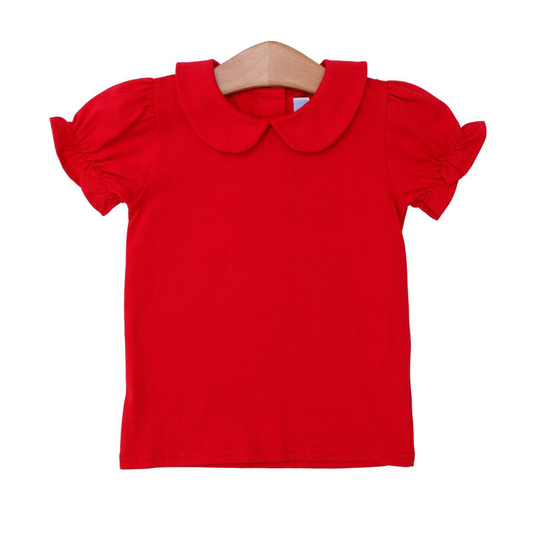 Trotter St. Red Peter Pan Collar Shirt