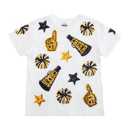 Belle Cher Black & Gold Cheer Shirt