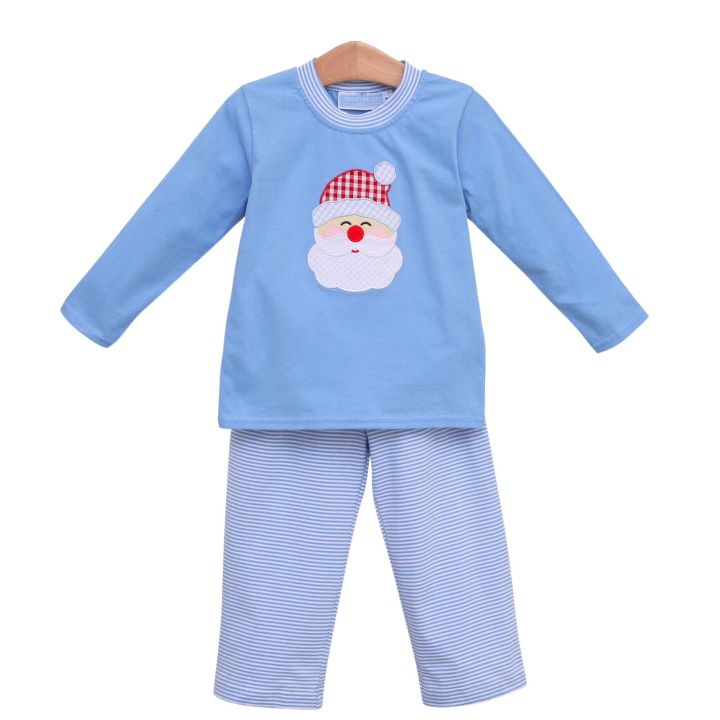 Trotter St. Blue Santa Pants Set