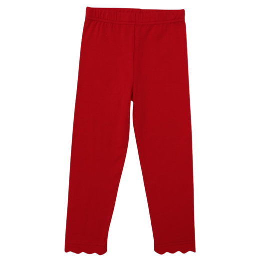 Trotter St. Red Scallop Leggings