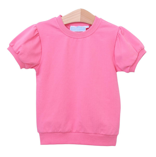 Trotter St. Pink Landry Puff Sleeve Top