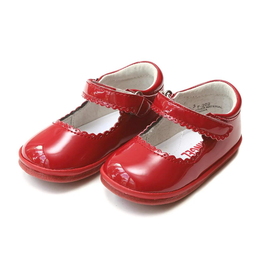 Angel Cara Scalloped Mary-Jane Patent Red