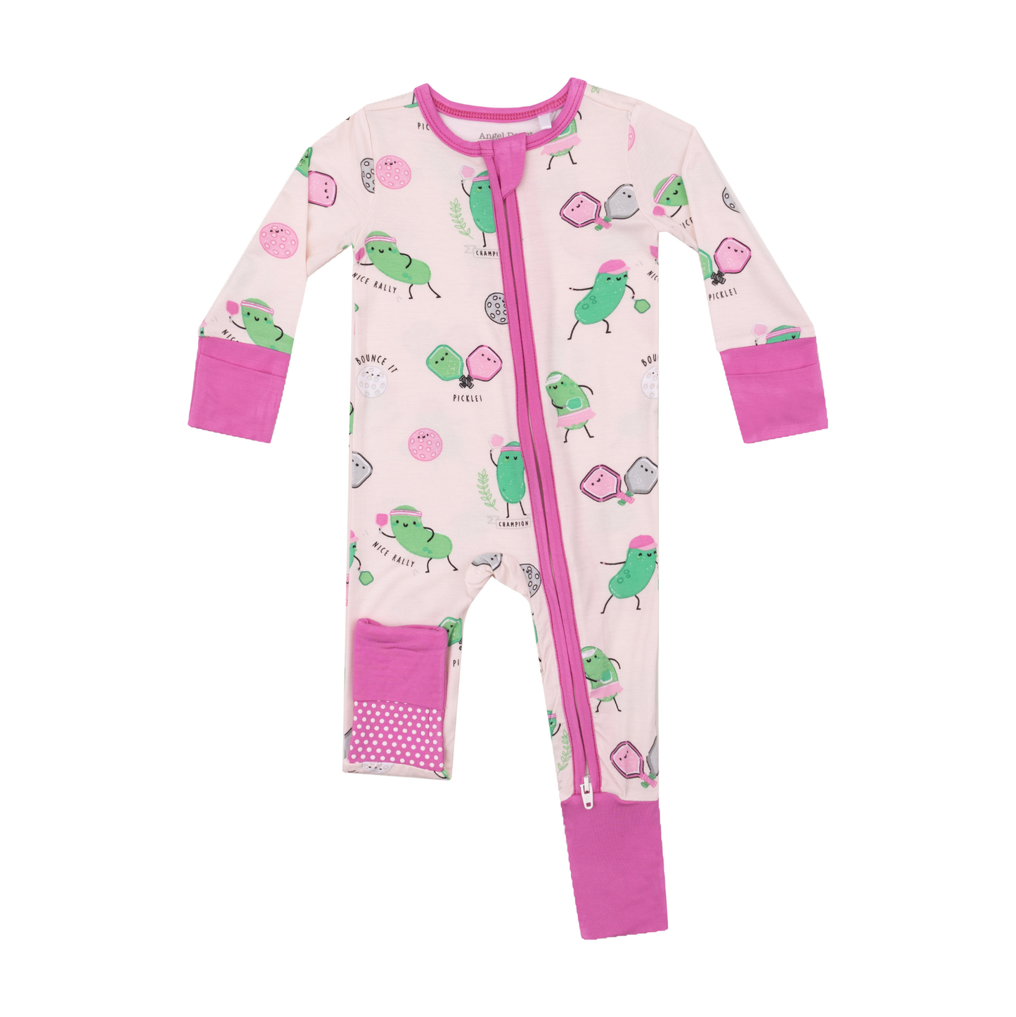 Angel Dear Pickleball Pink Zipper Romper