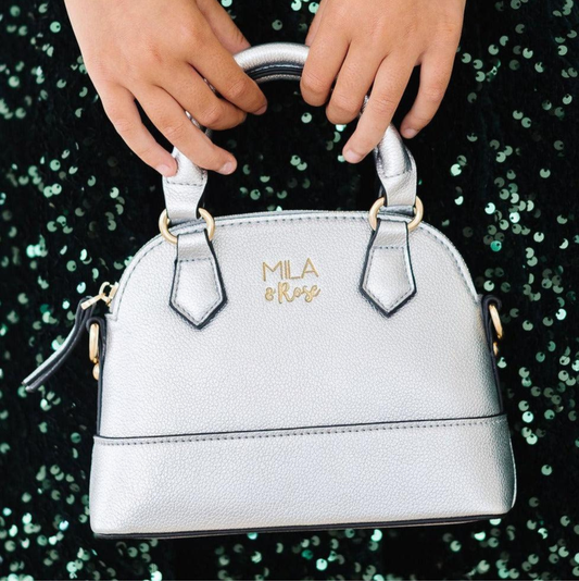 Mila & Rose Silver Metallic Crossbody Purse