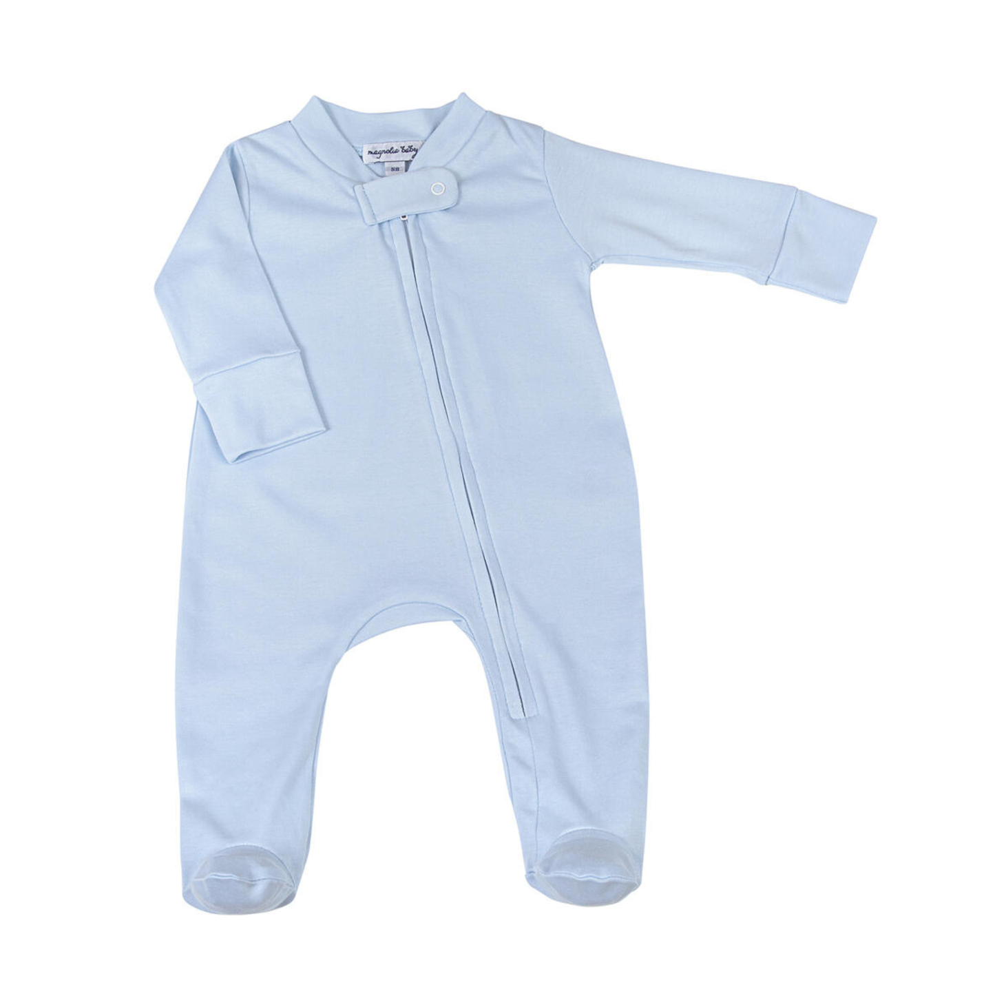 Magnolia Baby Light Blue Zipper Footie