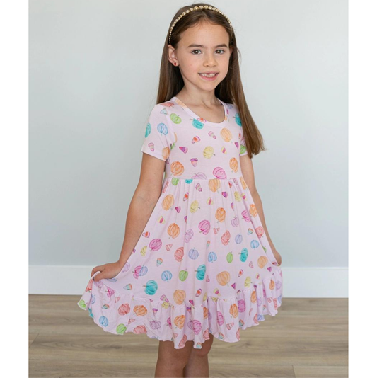 Sweet Bay Pink Pumpkin Twirl Dress