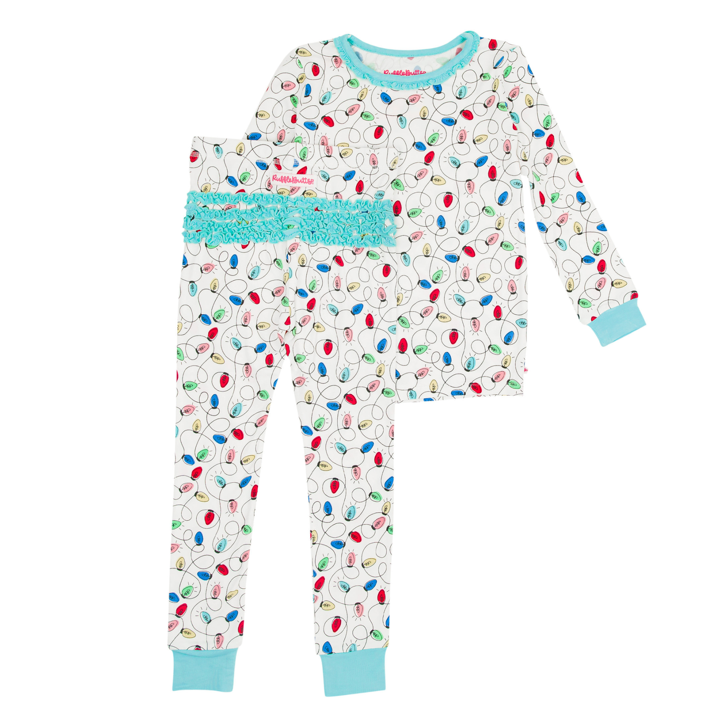 Ruffle Butts Holiday Lights Ruffle PJ Set