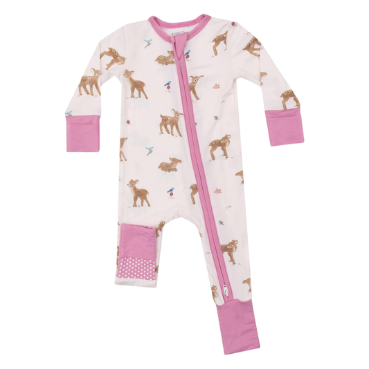 Angel Dear Pink Soft Deer Zipper Romper